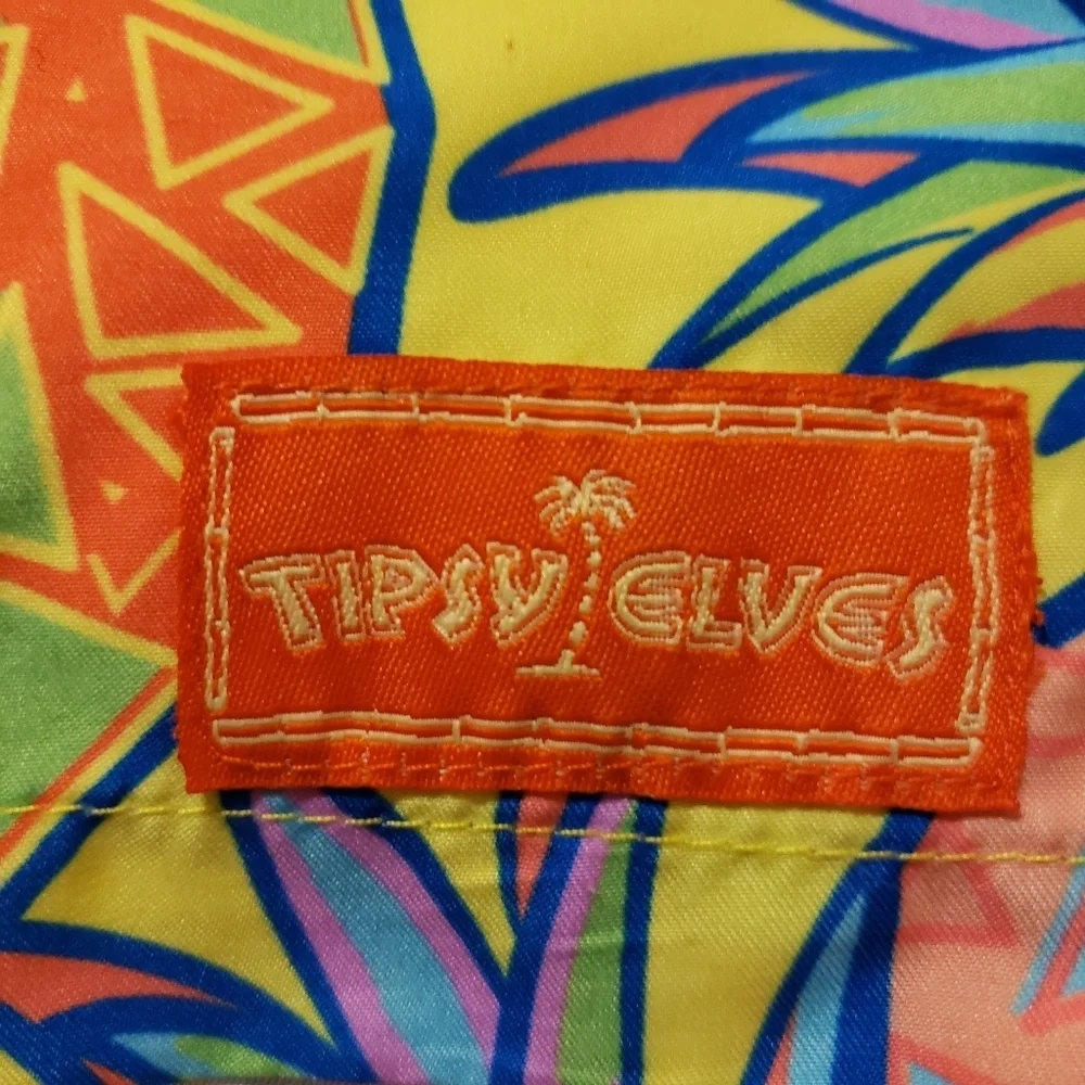 Tipsy Elves Bright Pineapple Mens Swim Trunks Medium